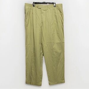 100% Cotton Khaki Cuffed Leg Pants Size 40 Made In Italy- Idea Uomo